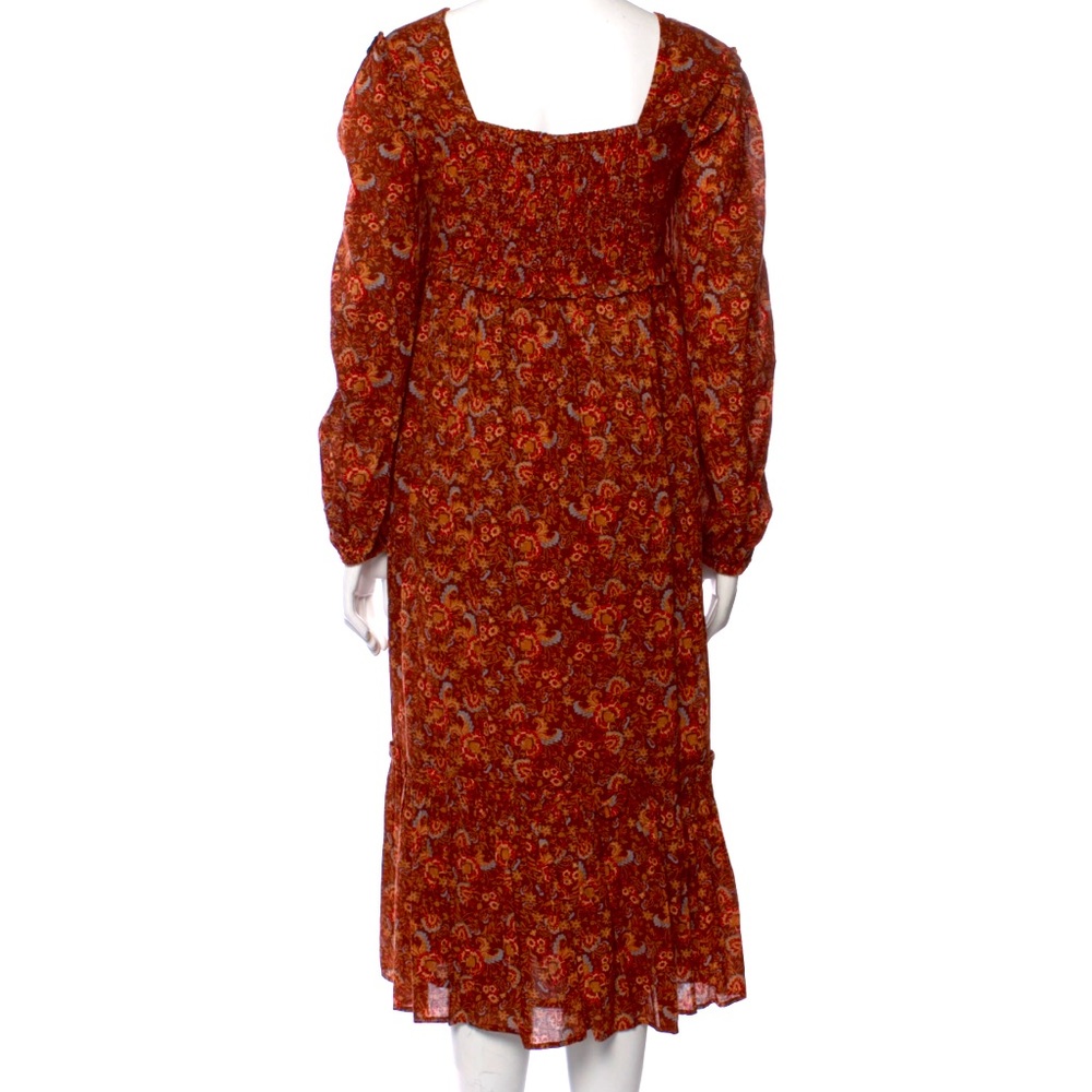 Roller rabbit brown floral long sleeve dress